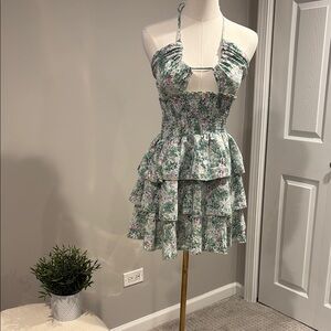 Floral Halter Mini-Dress